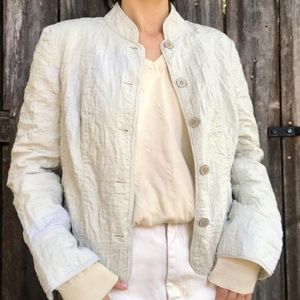 off-white/khaki quilted blazer